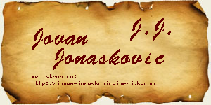 Jovan Jonašković vizit kartica